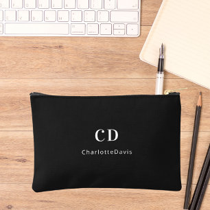 Zwarte witte monogram initiaal etui