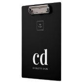 Zwarte witte monogram initiaal logo klembord (Links)