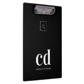 Zwarte witte monogram initiaal logo klembord (Rechts)