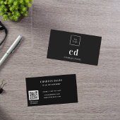 Zwarte witte monogram initiaal Qr-code logo Visitekaartje