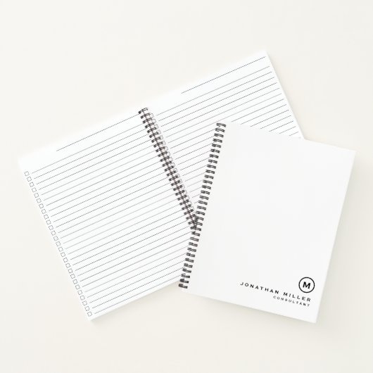 Zwarte witte monogrammen checklist notitieboek (Binnen)