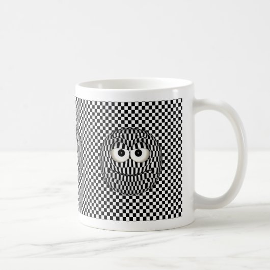 Zwarte witte moticon koffiemok (Rechts)