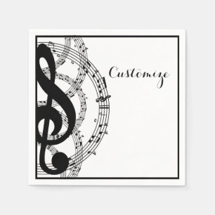 Zwarte & Witte Muziek 2 Servetten