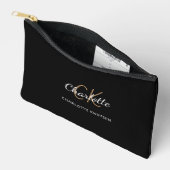 Zwarte witte naam monogram initiaal etui (Open)