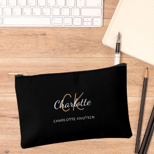 Zwarte witte naam monogram initiaal etui