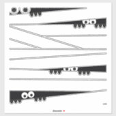 Zwarte witte ogen Peeking Mummy Halloween Sticker (Vel)