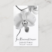 Zwarte witte orchidee op stam begrafenis gebed visitekaartje (Voorkant)