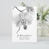 Zwarte witte orchideeën op stam begrafenissympathi bedankkaart (Staand voorkant)