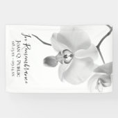 Zwarte witte orchideeën op stam viering van het le spandoek (Horizontaal)