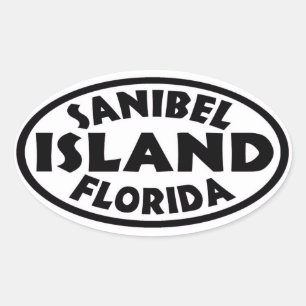 Zwarte witte ovale stickers van het eiland Florida