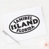 Zwarte witte ovale stickers van het eiland Florida (Envelop)