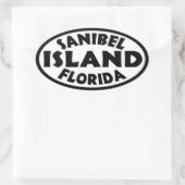 Zwarte witte ovale stickers van het eiland Florida (Tas)