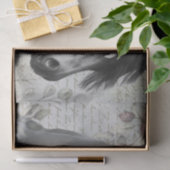 Zwarte witte paarse Floral Tissuepapier (Geschenk)