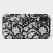  zwarte witte paisleypatronen Case-Mate iPhone case (Achterkant (horizontaal))