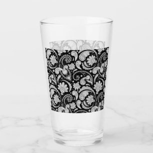  zwarte witte paisleypatronen glas