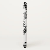 Zwarte, witte pauw & kersenbloesem art nouveau Case-Mate iPhone case (Achterkant / rechts)