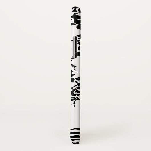 Zwarte, witte pauw & kersenbloesem art nouveau Case-Mate iPhone case (Achterkant / rechts)