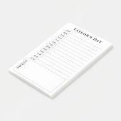 Zwarte & Witte planning - Dagelijkse planning van Post-it® Notes (Schuin)