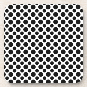 Zwarte witte poka Dots Big and Small Bier Onderzetter