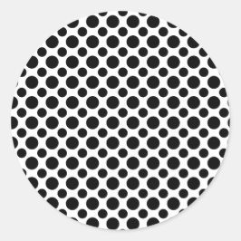 Zwarte witte poka Dots Big and Small Ronde Sticker