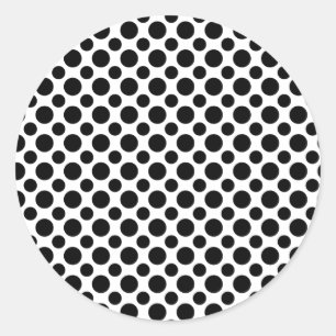 Zwarte witte poka Dots Big and Small Ronde Sticker