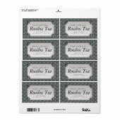 Zwarte witte poka-stippen Thee-wijn-fleslabels Etiket (Full Sheet)