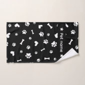Zwarte Witte Poot Print Hondenhanddoek Handdoek (Handdoek)
