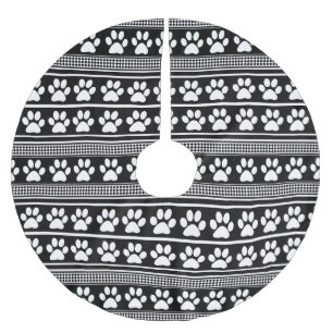 Zwarte witte poot print patroon boom rok kerstboom rok