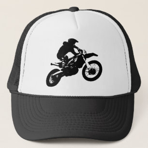 Zwarte witte Pop Art Motocross Motorcyle Sport Trucker Pet