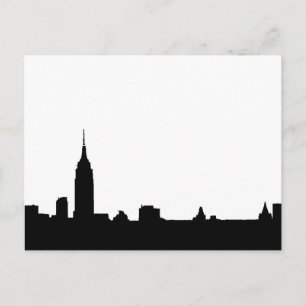 Zwarte Witte Pop Art New York Silhouette Briefkaar Briefkaart