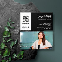 Zwarte witte QR-code Foto Sociale media pictogramm