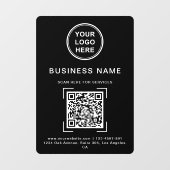 Zwarte & Witte QR-code logo bedrijfsnaam Raamsticker (Vel)
