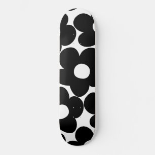 Zwarte & Witte Retro Daisies #1 #decor #art Skateboard
