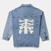 Zwarte witte ribben skelet denim jacket (Achterkant)