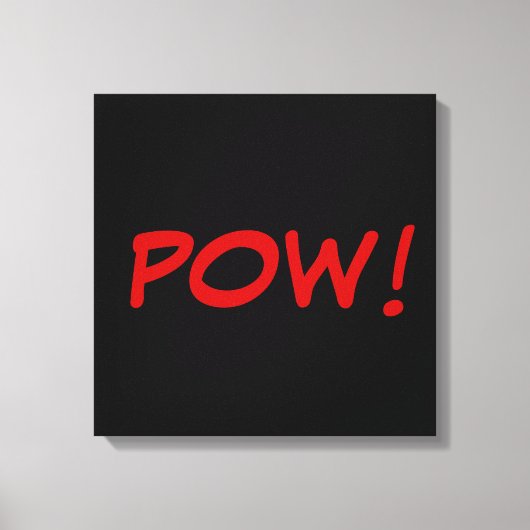 Zwarte witte rode pow! Comic Graphic Retro Canvas Afdruk (Voorkant)