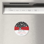 Zwarte, witte, rode sneeuwvlokken magneet (Insitu (Vaatwasser))