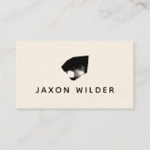 Zwarte witte roke Cloud Jaguar Minimal Rustic Visitekaartje (Voorkant)