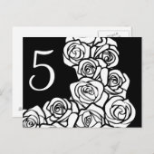  zwarte witte rozen Tabelnummer Briefkaart (Voorkant / Achterkant)
