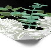 Zwarte & Witte rozenbruine bruiloft 24-zittingsgra Poster (Hoek)