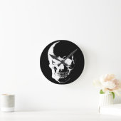 Zwarte & Witte Schedel Ronde Klok (Huis)