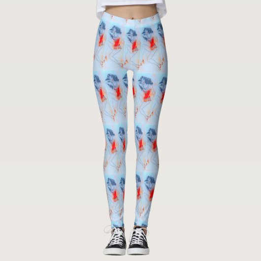 zwarte witte schoonheid leggings (Voorkant)