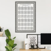Zwarte+witte Seigaiha Wedding/Event Zetel Poster (Thuiskantoor)