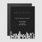 Zwarte witte skyline we verhuisden de aankondiging (Voorkant / Achterkant)