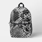 Zwarte witte slang bedrukte rugzak (Voorkant)