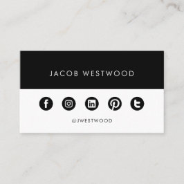 Zwarte witte sociale media moderne, eenvoudige min visitekaartje