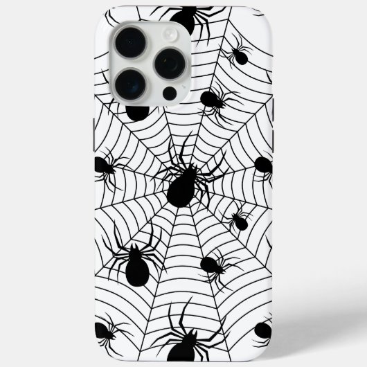 Zwarte Witte spinnen spinnenweb Halloween patroon Case-Mate iPhone Case (Achterkant)