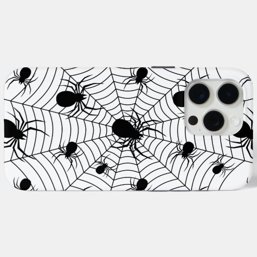 Zwarte Witte spinnen spinnenweb Halloween patroon Case-Mate iPhone Case (Achterkant (horizontaal))