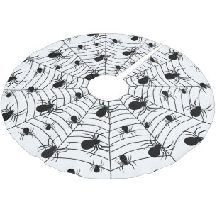 Zwarte Witte spinnen spinnenweb Halloween patroon Kerstboom Rok