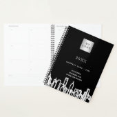 Zwarte witte stad skyline business logo 2025 planner (Display)