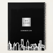 Zwarte witte stad skyline business logo 2025 planner (Achterkant)
